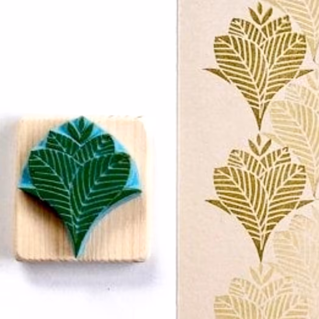 مهر دستساز برگ جوانه مناسب زیبا کردن کاغذ پارچه بسته بندی کادو