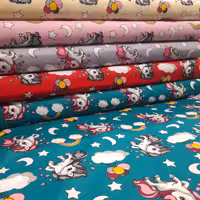 پارچه ملحفه عروسکی ماهور طرح یونیکورن ملافه کودک تترون عرض دو متر رزاق