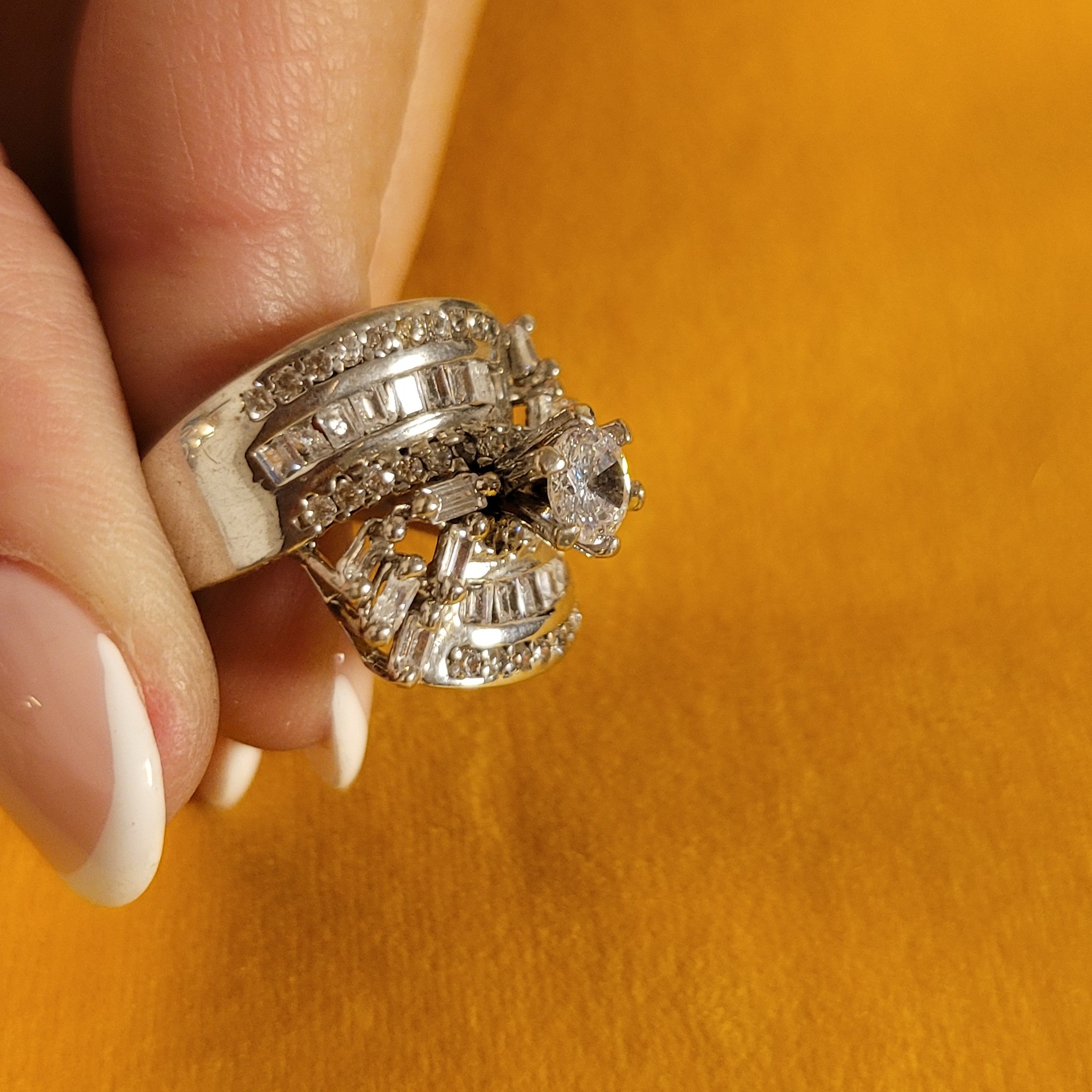 انگشتر طرح جواهر نقره