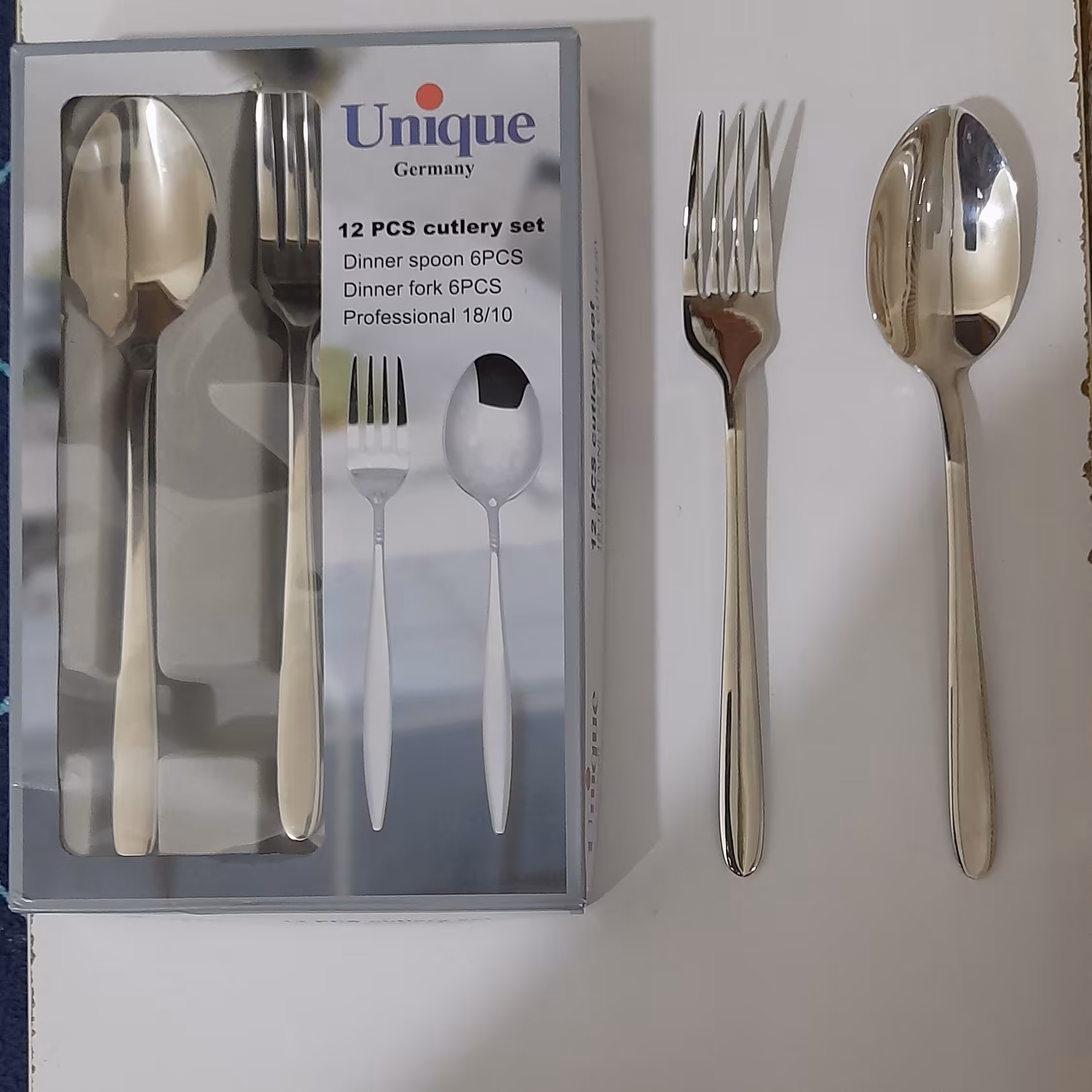 قاشق چنگال 6نفر ه 4میل یونیک اصل حکاکی شده