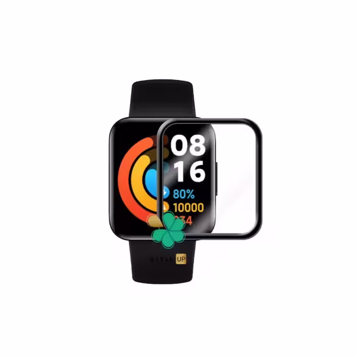 محافظ صفحه ساعت سرامیکی دور مشکی مناسب شیائومی Redmi Watch 2
