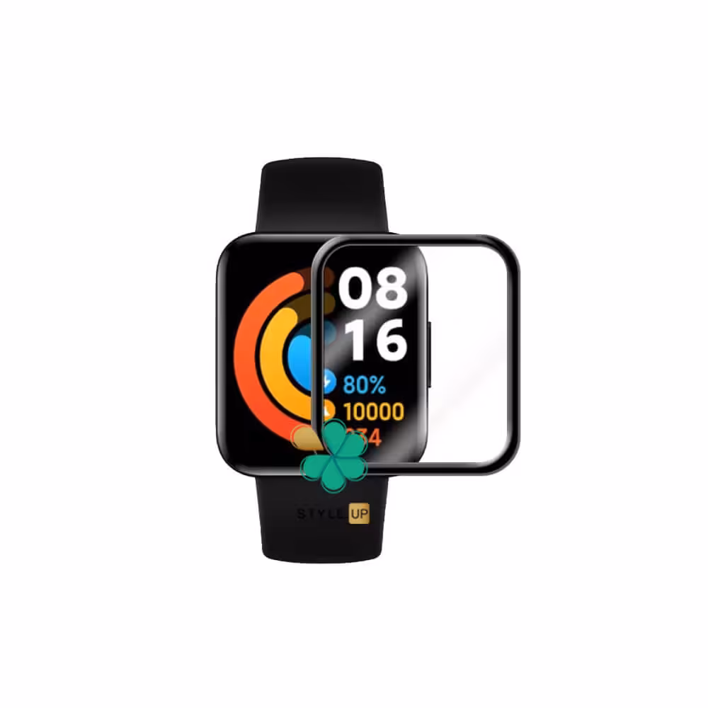 محافظ صفحه ساعت سرامیکی دور مشکی مناسب شیائومی Redmi Watch 2