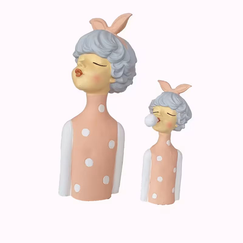 مجسمه مدل دختران آدامسی مجموعه دو عددی