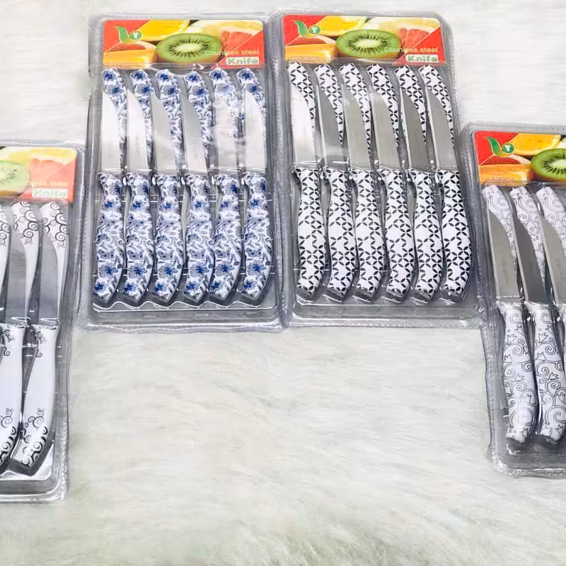 چاقو میوه خوری طرح دار بسته 12 عددی