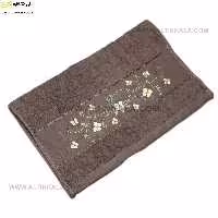 حوله دستی گلدوزی نسکافه ای برند ماندگار سایز 40×80