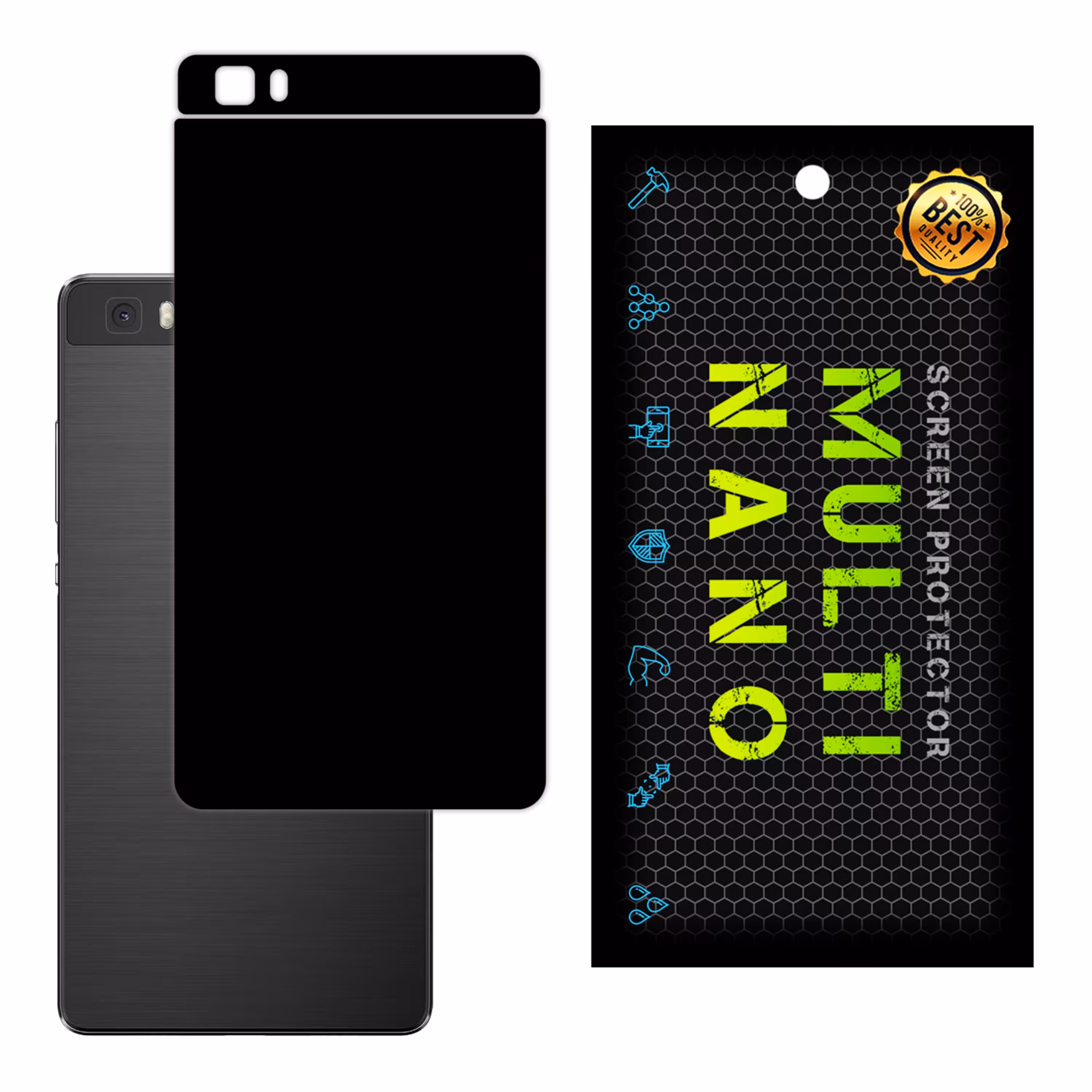 برچسب پوششی MultiNano مدل X-F1M-Black برای پشت موبایل هواوی P8 Lite