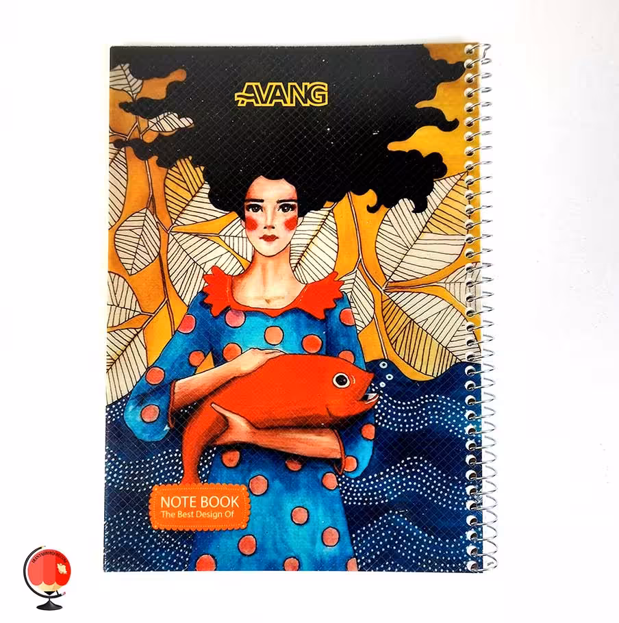 دفتر زبان سیمی چهار خط 50 برگ برند آونگ طرح ماهی قرمز