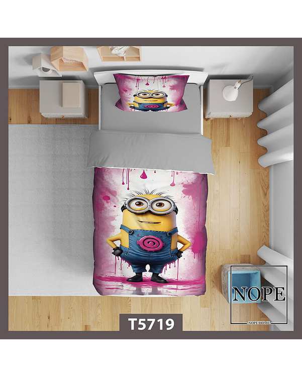 سرویس لحاف روتختی کودک یک نفره 5 تکه نوپه هوم Nopehome طرح مینیون ها کد T5719