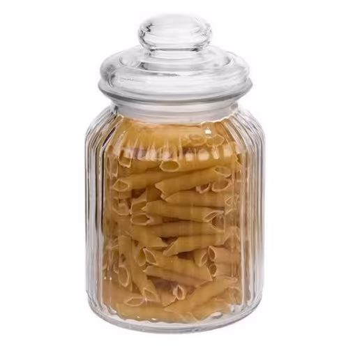 ظرف یا بانکه شیشه ای تنقلات و ادویه  سایز 1   در ابعاد  23 در 11

