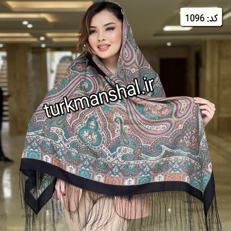 روسری ترکمن ابریشمی (ایتالیایی) کد 1096