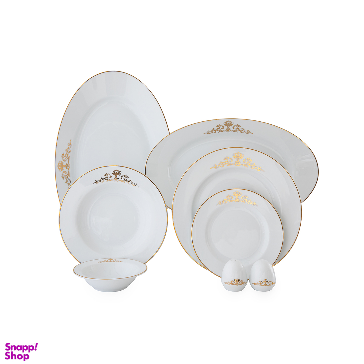 سرویس غذاخوری 28 پارچه چینی زرین ایران سری ایتالیا اف مدل کوئین درجه عالی