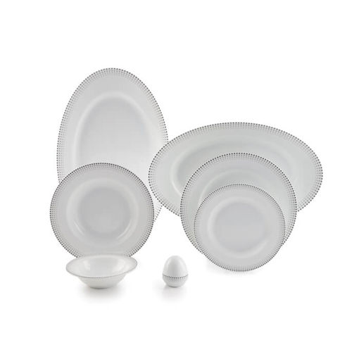 سرویس مون بلان مشکی چینی زرین ایتالیا اف 6 نفره 28 پارچه