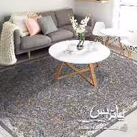 فرش پاتریس 1200شانه  طرح مهتاب طوسی کناره 2متری
