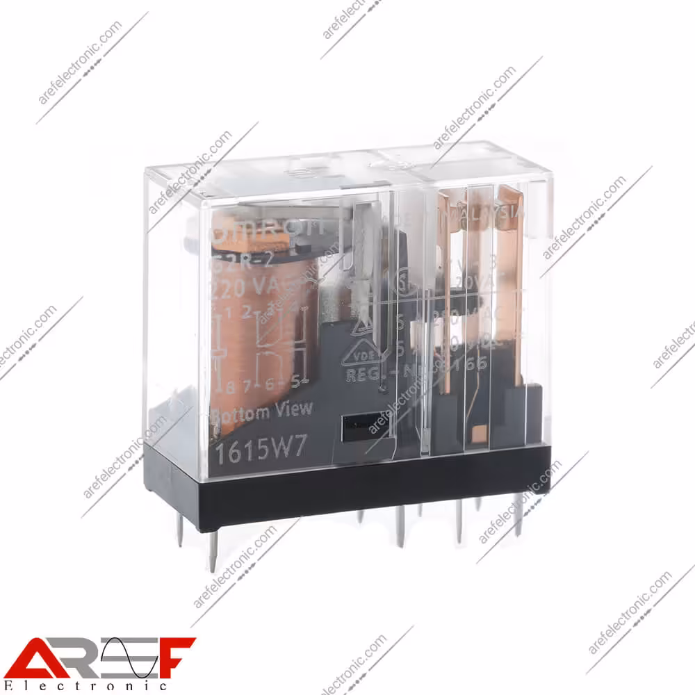 رله امرن G2R-2 دارای 220 ولت 5 آمپر 8 پین - فروشگاه عارف الکترونیک