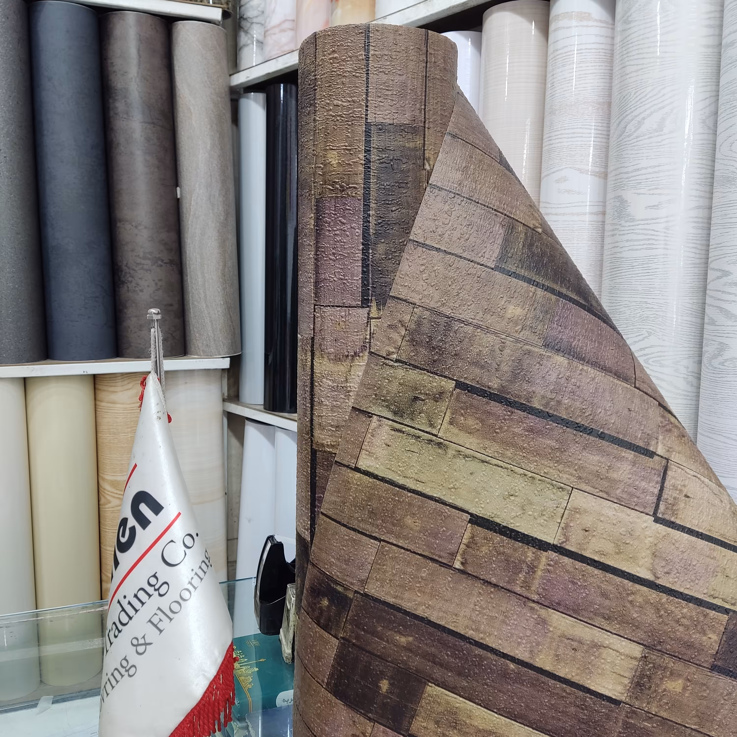 برچسب طرح آجر خاص پفکی3(عرض60سانت)(ضخیم و وارداتی)(رول5متری)