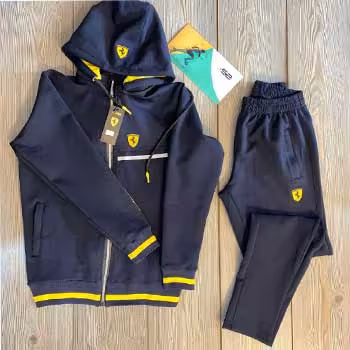 ست ورزشیه بچه گانه کلاه دار تمام زیپ طرح یورش