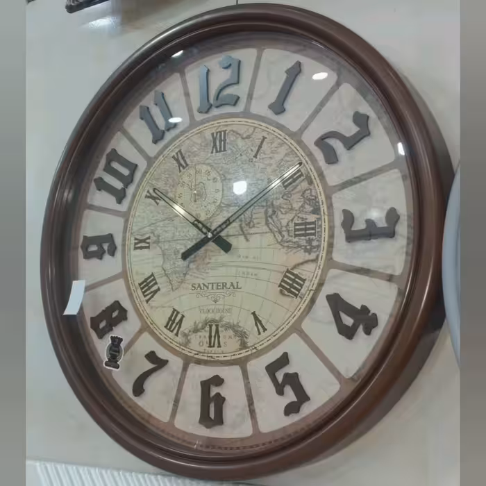 ساعت دیواری سانتِرال موتور آرام طرح نقشه جغرافیا