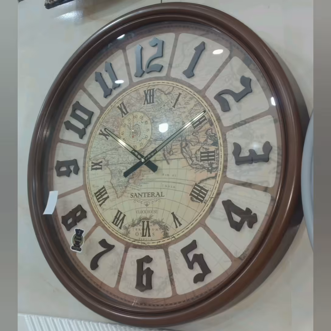 ساعت دیواری سانتِرال موتور آرام طرح نقشه جغرافیا