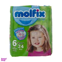 پوشک مولفیکس (Molfix) کد 001 سایز 6 بسته 28 عددی