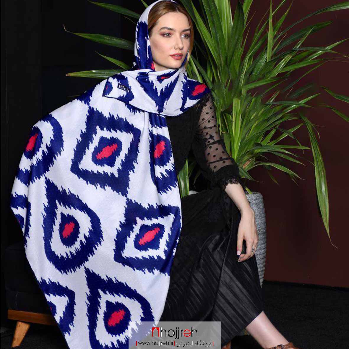 اطلاعات ، قیمت و خرید روسری نخی نگینی دست دوز کد D26