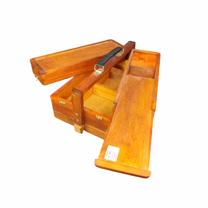 جعبه رنگ کشویی چوبی رنگ عسلی