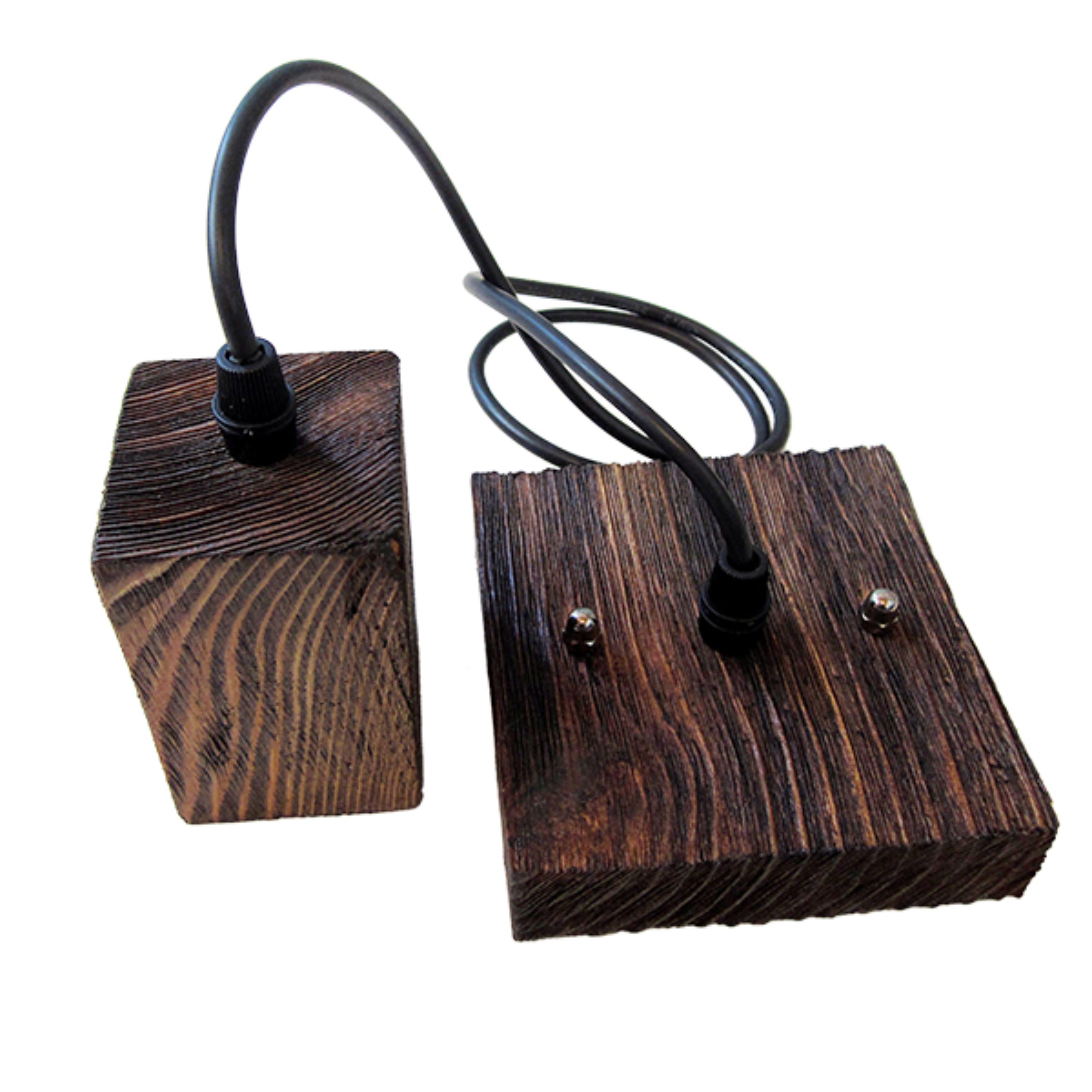 سرپیچ آویز چوبی طرح مکعب با کفه چوبی