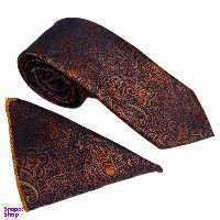 ست کراوات و دستمال جیب مردانه نسن طرح بته جقه کد T97