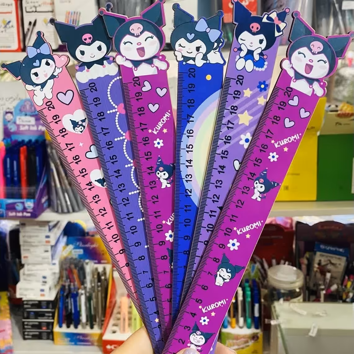 خط کش چوبی 20 سانت طرح کرومی