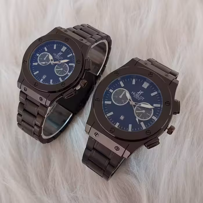 ست ساعت زنانه مردانه بنداستیل هابلوت دهکده ساعت مشهد