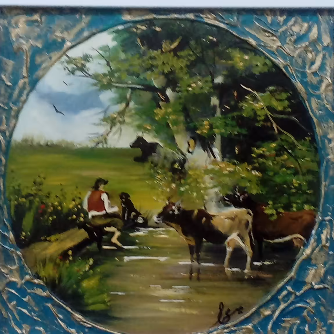 نقاشی رنگ روغن . سایز 25 در 25.