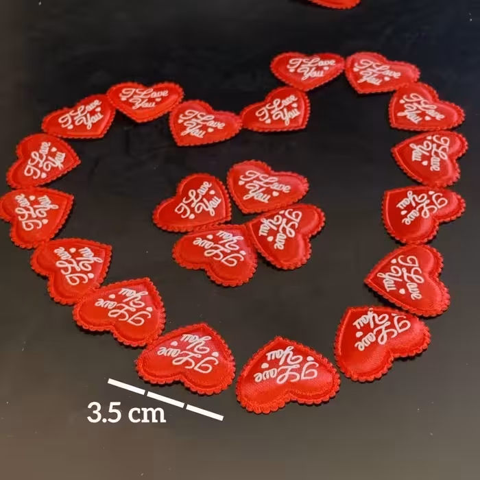 قلب  تزئینی پارچه ای  ده عددی