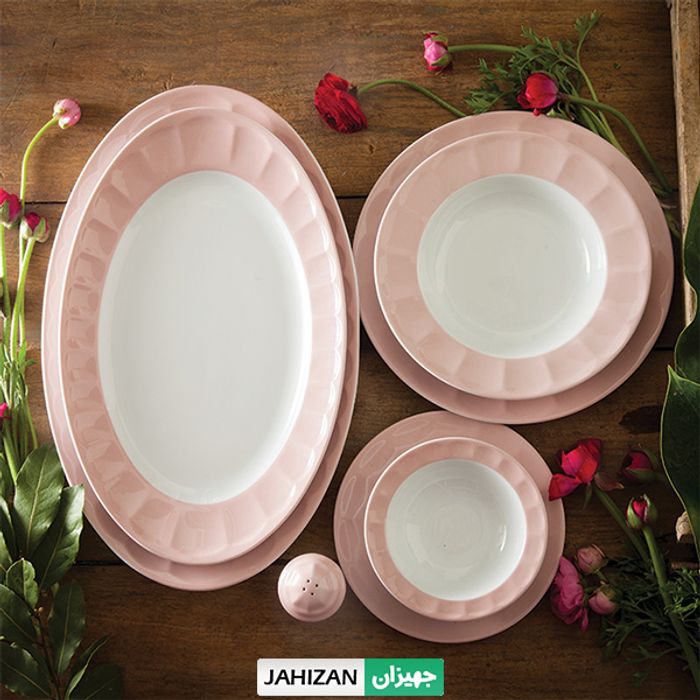 سرویس چینی زرین 29پارچه پاستل سبز نئوکلاسیک (عالی)