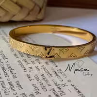 دستبند النگویی استیل طرح لویی ویتون