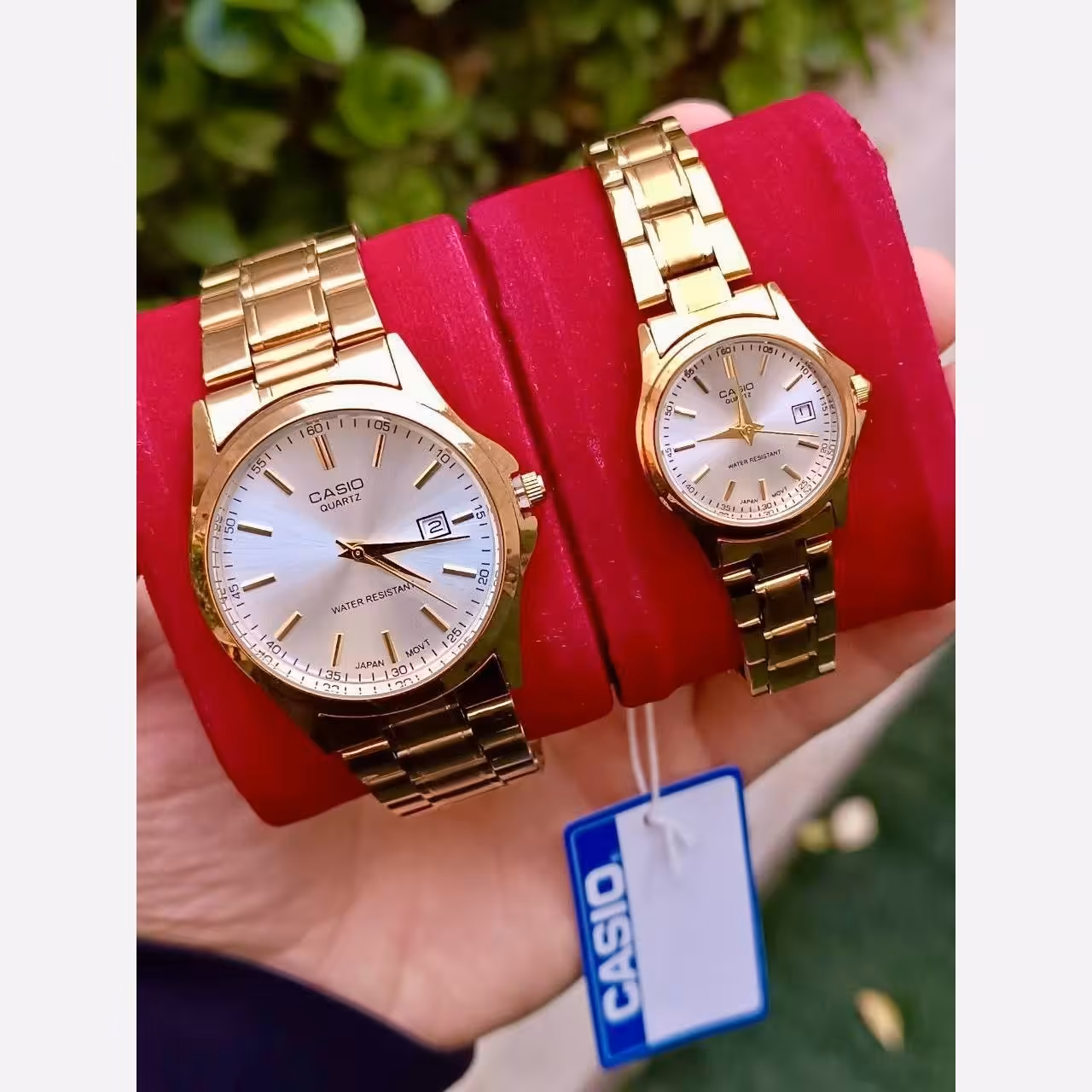 ساعت ست کاسیو طلایی صفحه سفید 