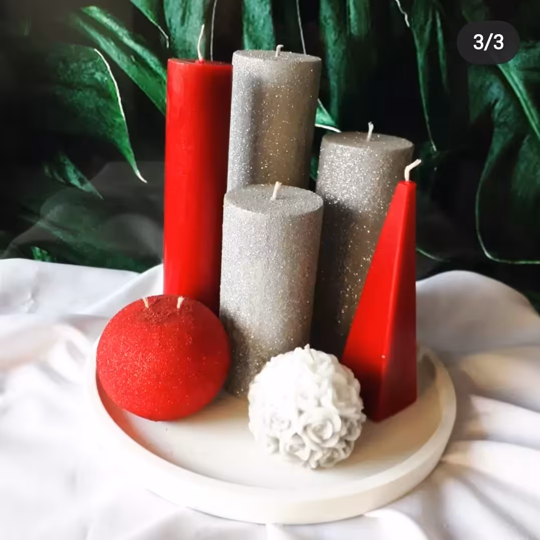 ست استوانه طوسی قرمز