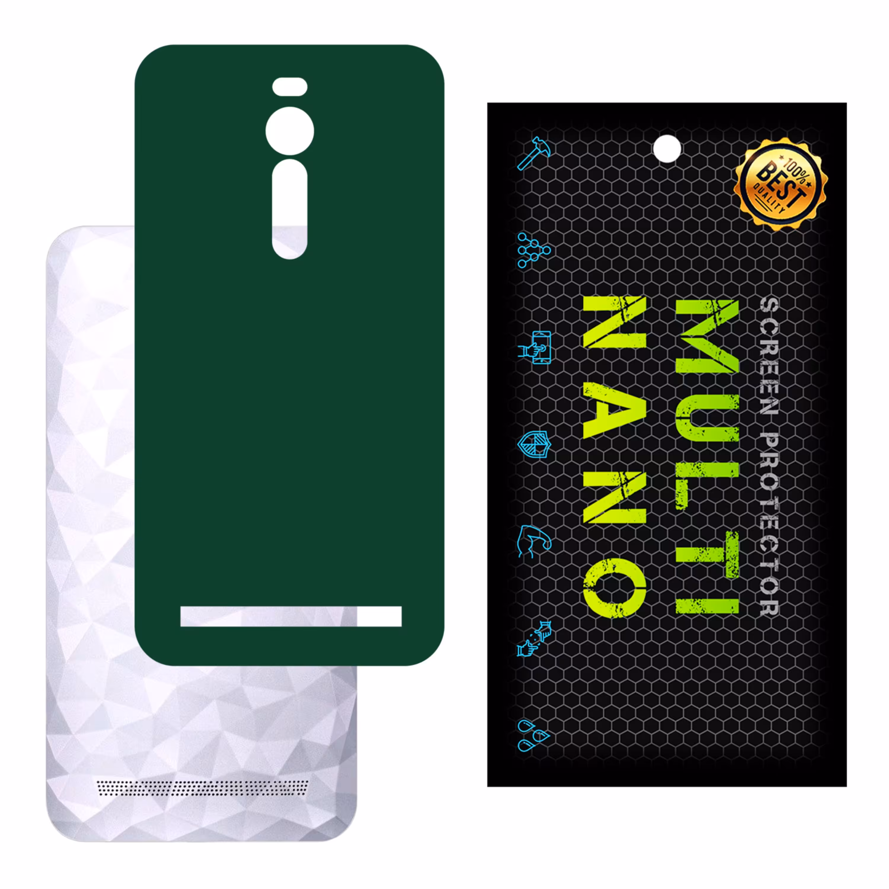 برچسب پوششی MultiNano مدل X-F1M-Green برای پشت موبایل ایسوس Zenfone 2 Deluxe