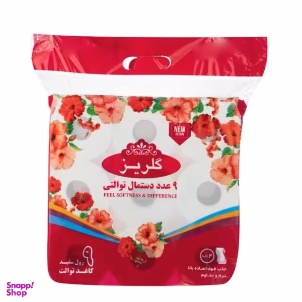 دستمال توالت گلریز مدل 01 بسته 9 عددی