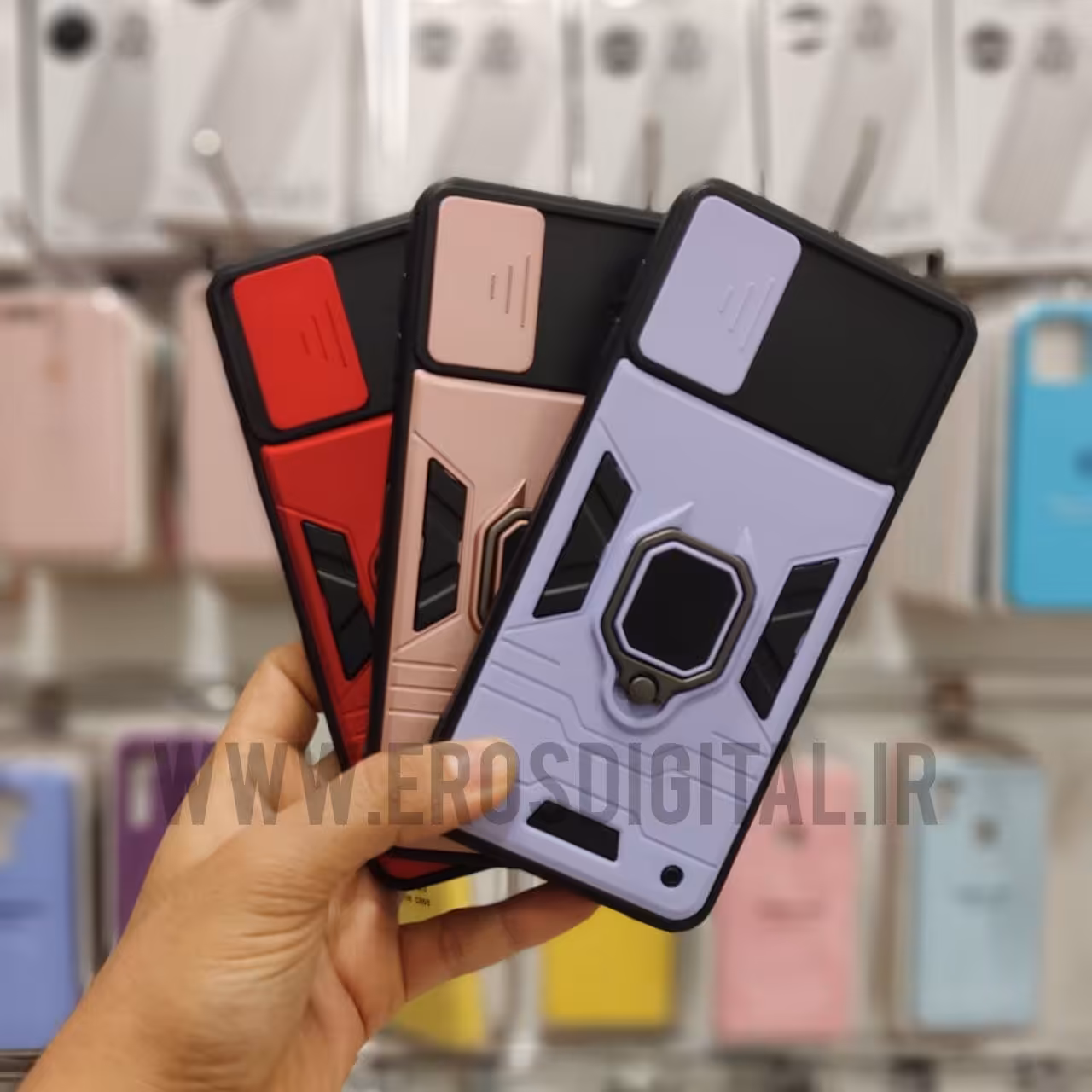 قاب ضد ضربه A22 4G محافظ لنز دار کشویی طرح بتمن - قرمز روشن