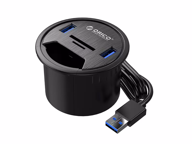 هاب USB  و کارت خوان رومیزی چند کاره اوریکو  ORICO-DESK-2UST Multi-Function Desktop Grommet