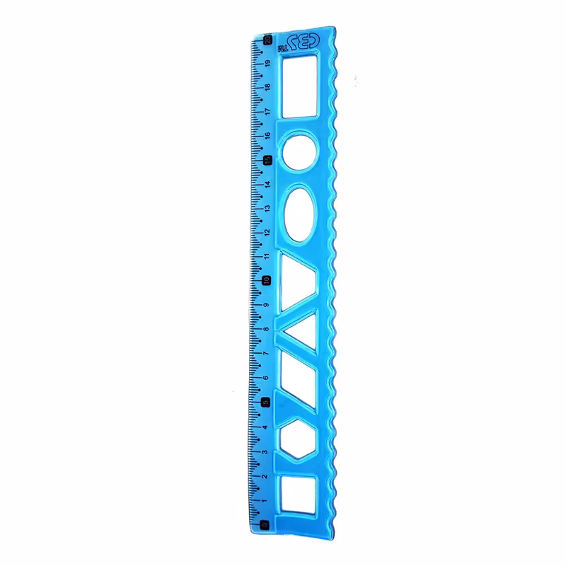 خرید خط کش شابلون دار ژله ای 20 سانتی متر