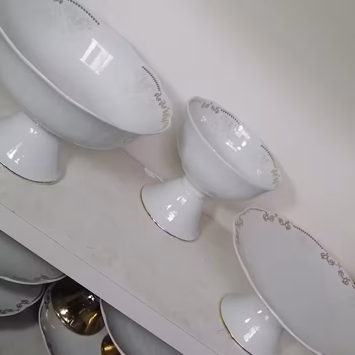 ست کامل پذیرایی مقصود مدل نیلوفری شیرینی خوری و میوه خوری و اجیل یا شکلات خوری 