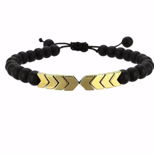 دستبند سنگ اونیکس و حدید