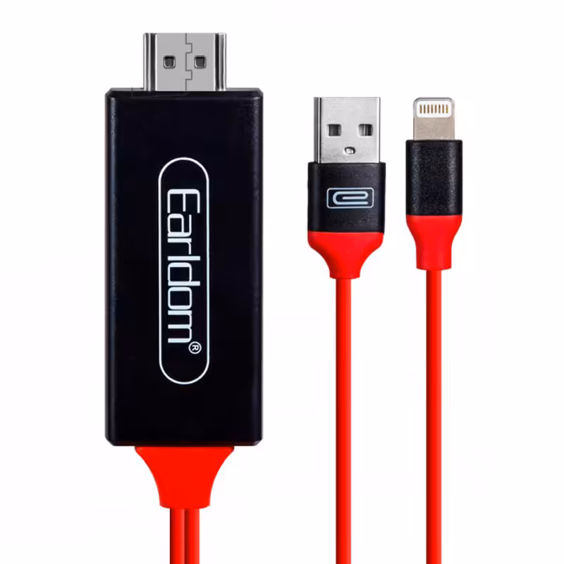 کابل مبدل Lightning به HDMI برند ارلدام مدل ET-W5 طول 2mEarldom HDMI To LIGHTNING ET-W5 2M