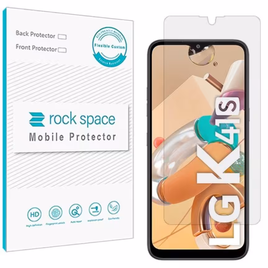 گلس نانو هیدروژل شفاف و ضد ضربه گوشی ال جی K41S برند راک اسپیس     