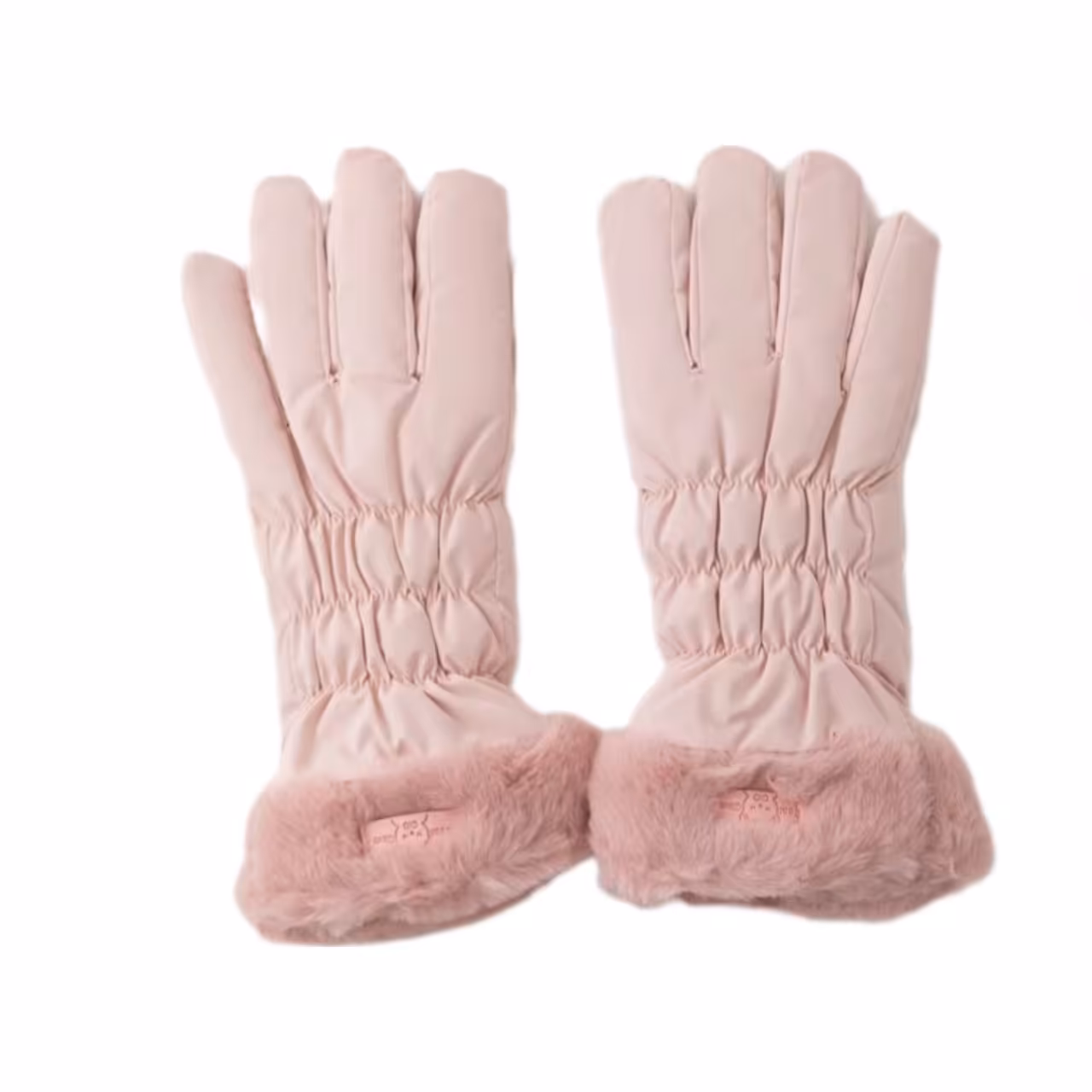 دستکش زنانه ضد آب مدل کاپشنی صورتی