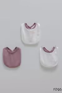 پوشک پیشبند 3 تکه 100% پنبه طبیعی موضوع گل رز گرد و خاکی Hello World Caramell