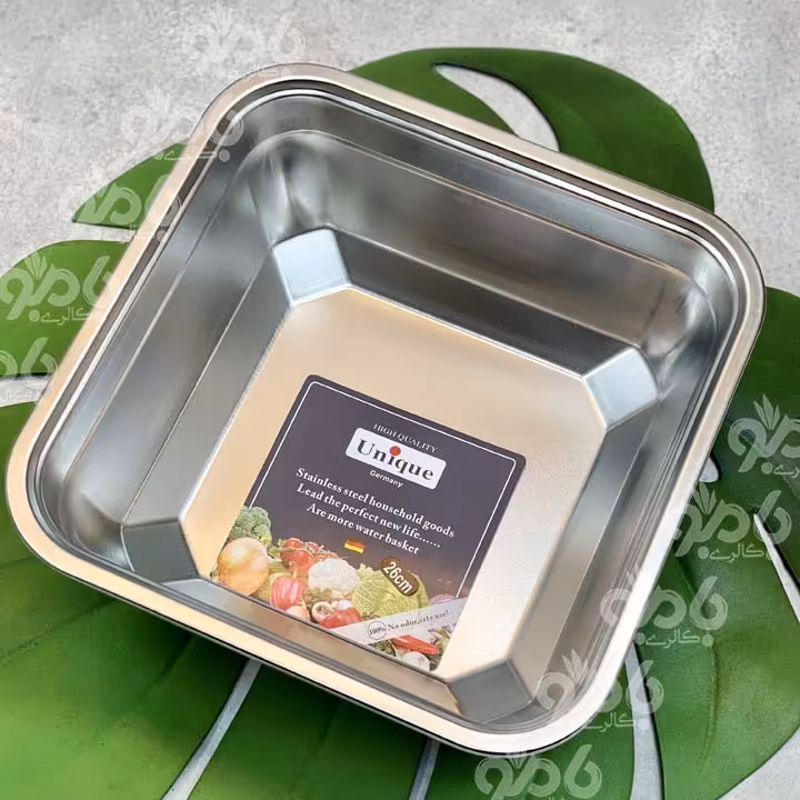 لگن استیل مربع یونیک در 4سایز
