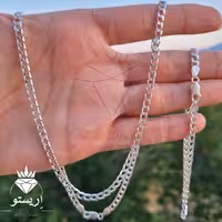 ست زنجیر و دستبند نقره کارتیر چهارپر نقره ساخت ایتالیا 5 میل عیار 925 