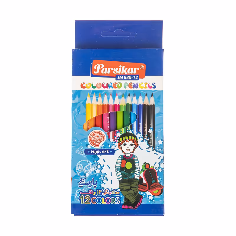 مداد رنگی 12 رنگ پارسیکار مدل JM 880-12