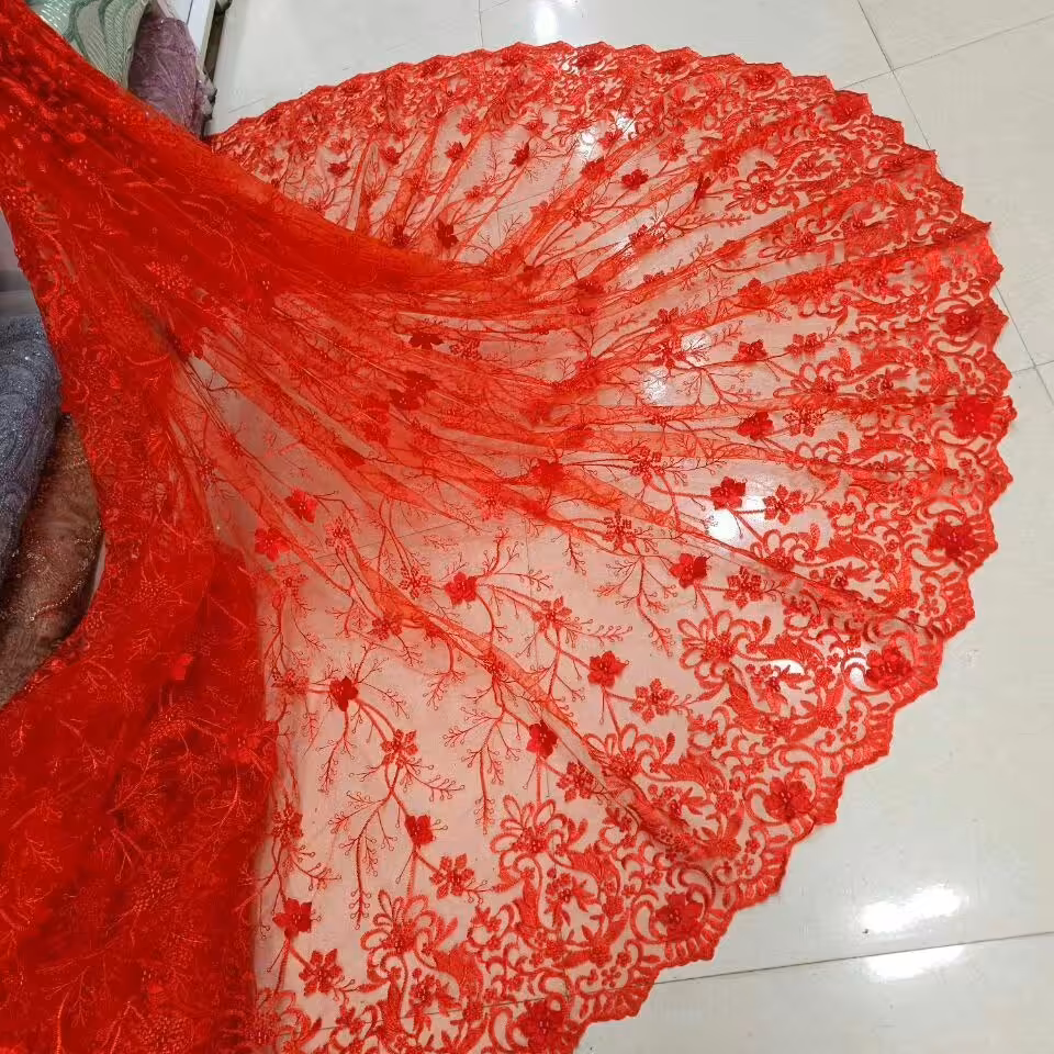 پارچه دانتل مجلسی مرواریدی دخترانه 2